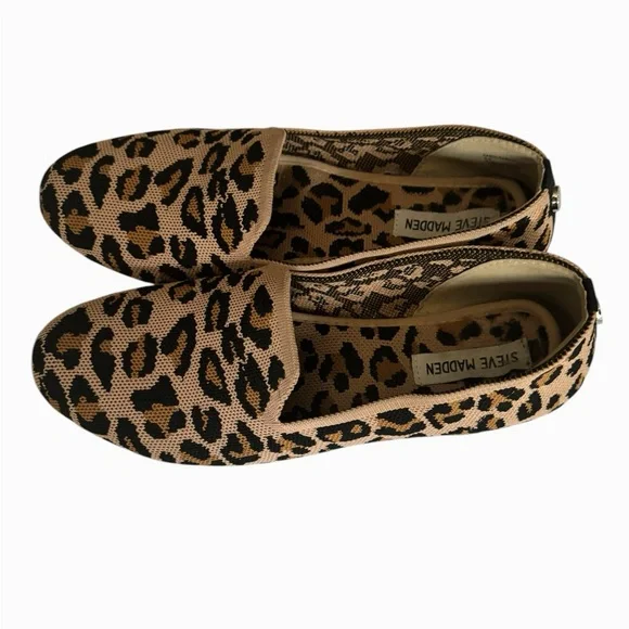 Steve Madden Leopard Sabin Fabric Knit Flat Women Size 9.5 - Picture 2 of 9